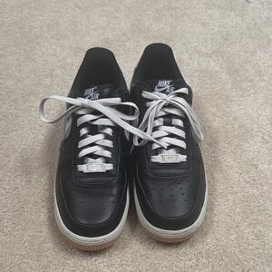 Nike Air Force 1 Women’s black and cream custom designed sneakers